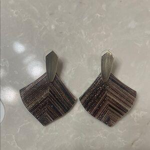 Kendra Scott Astoria Earrings - Brown and Gold Dusted Glass